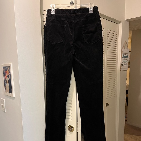 Newport News Jeanology Corduroy Straight Leg Black Jeans, Size 6 Tall - Picture 2 of 7